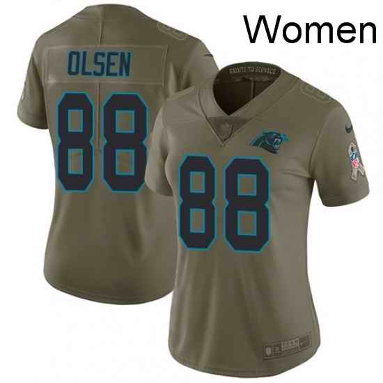 Womens Nike Carolina Panthers 88 Greg Olsen Limited Olive 2017 Salute to Service NFL Jersey